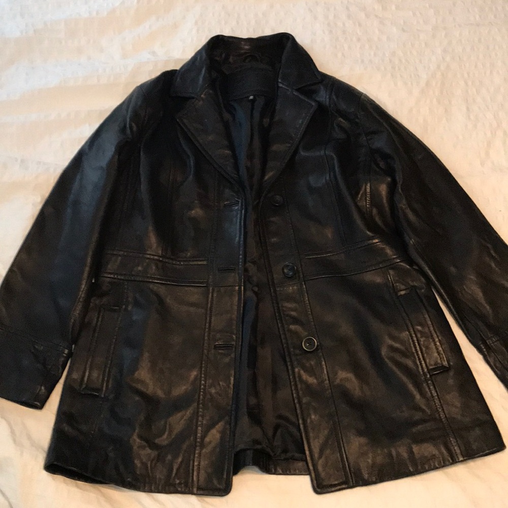 A gorgeous black leather Avanti jacket